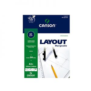 PAPEL ESCOLAR CANSON LAYOUT A-3 63GRS C/50 FLS