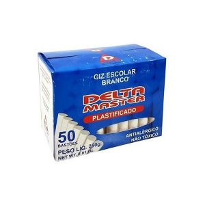 GIZ ESCOLAR BRANCO DELTA PLASTIFICADO C/50 UN
