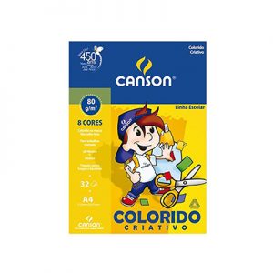 PAPEL CANSON A-4 CRIATIVO 8 CORES 32 FLS 80G