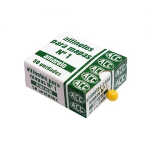 ALFINETE COLORIDO MAPA 1 ACC AMARELO C/50