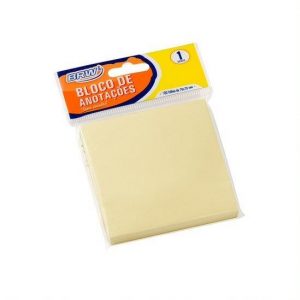 ADESIVO POST IT 654 BRW 76X76 AMARELO C/100 FLS