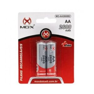 PILHA RECARREGAVEL PEQ AA MOX C/2 UN