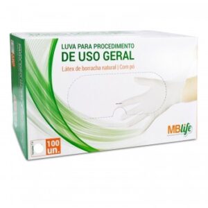 LUVA PROCEDIMENTO MBLIFE LATEX PEQUENA C/100 UN