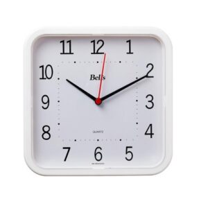 RELOGIO DE PAREDE QUADRADO BRANCO 0499 BELLS
