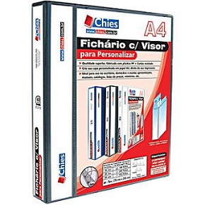 PASTA 4 ARGOLAS P/PERS. CAPA CHIES 1399-1 4CM PRETA