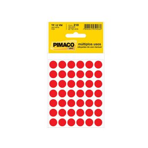 ETIQ PIMACO TP-12 VERMELHA C/210 UN