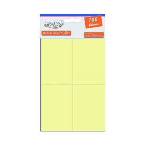ADESIVO POST IT 653 BRW 38X51 AMARELO C/100 FLS