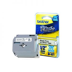 FITA ROTULADOR BROTHER M931 12MM PTO/PRATA