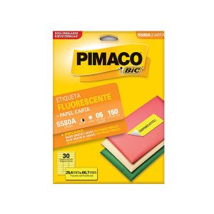 ETIQ PIMACO FLUORESCENTE 5580A 25,4X66,7 05 FLS