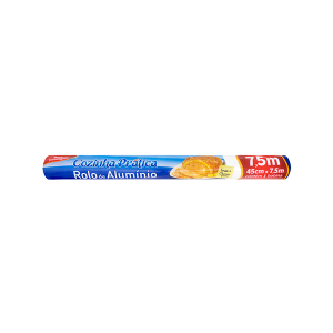PAPEL ALUMINIO P/COZINHA 45CM 7,5MT
