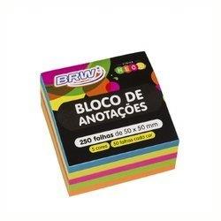 ADESIVO POST IT CUBO NEON 50X50 BRW C/250 FLS