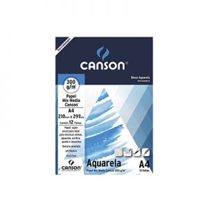 BLOCO AQUARELA 300GRS MIX A-4 CANSON 12 FLS