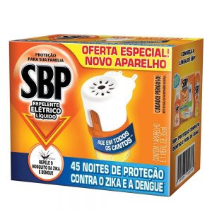 APARELHO COM 1 REFIL INSETICIDA ELETRICO SBP 35 ML