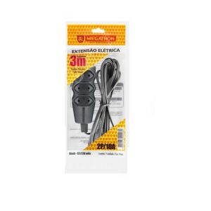 EXTENSAO ELETRICA 03 MTS 250V 10A 03 TOMADAS MEGATRON