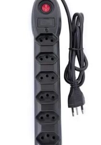 FILTRO LINHA 6 TOMADAS BIVOLT PRETO MEGATRON