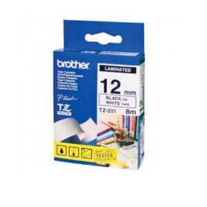 FITA ROTULADOR BROTHER TZ231 12MM PTO/BCO