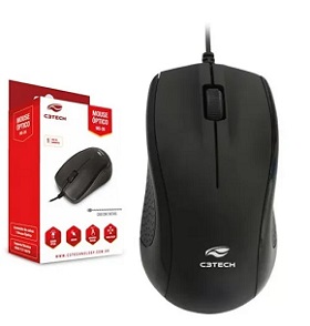 MOUSE OPTICO USB C3 TECH MS-26BK PRETO CABO 195CM