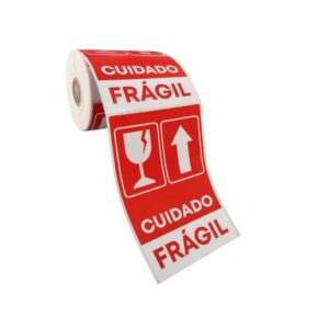 ROTULO EM PAPEL ADESIVO CUIDADO FRAGIL 100X150