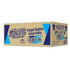 PAPEL TOALHA BCO FOLHA DUPLA FLORAX 22X20 32GRS C/2.400 FLS