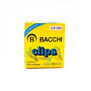 CLIPS 2/0 METAL COLORIDO CX PEQUENA BACCHI  C/100 UN