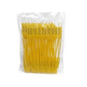 LACRE P/ MALOTE 16 CM AMARELO PCT C/100 UNID