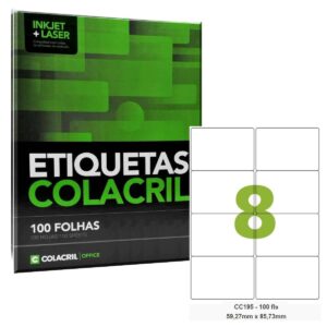 ETIQ LASER COLACRIL C/100 FLS CC195 59,27X85,73 - 08 P/FL