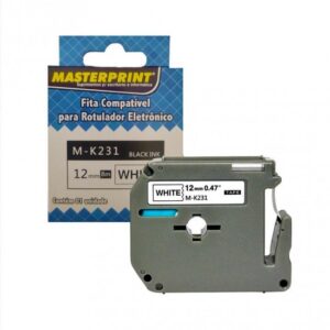 FITA ROTULADOR COMPATIVEL BROTHER M231 12MM PTO/BCO