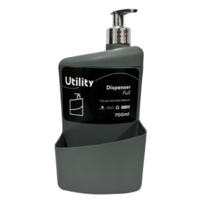 PORTA ESPONJA E DETERGENTE PUMP CINZA UTILITY