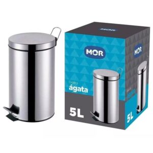 LIXEIRA METAL INOX COM PEDAL AGATA MOR 05 LTS