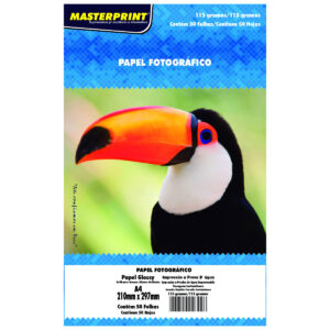 PAPEL FOTOGRAFICO GLOSSY MASTERPRINT 115GR A-4 C/50 FLS