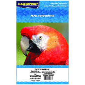 PAPEL FOTOGRAFICO GLOSSY MASTERPRINT 135GR A-4 C/50 FLS