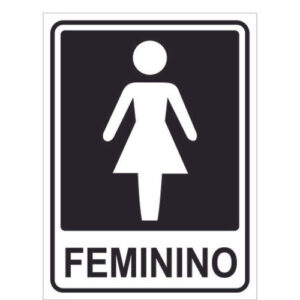PLACA DE AVISO BANEIRO FEMININO 15X20CM
