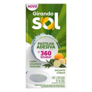 PASTILHA SANIT ADESIVA GIRANDO SOL ENCANTO CITRICO C/3 UN