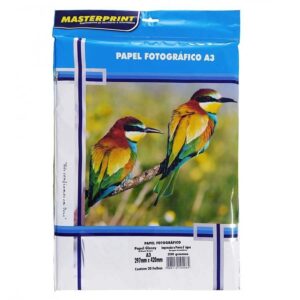 PAPEL FOTOGRAFICO GLOSSY ADESIVO MASTERPRINT130GR A-3 C/20 FLS