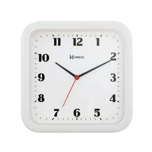 RELOGIO DE PAREDE QUADRADO BRANCO 6145 HERWEG
