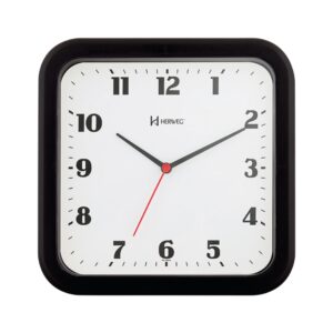 RELOGIO DE PAREDE QUADRADO PRETO 6145 HERWEG