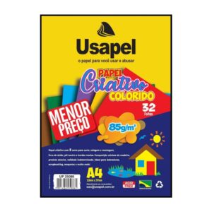 PAPEL CRIATIVO USAPEL A-4 COM 8 CORES 32 FLS 85GRS