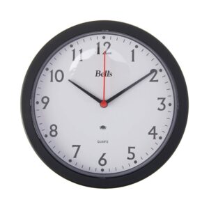 RELOGIO DE PAREDE REDONDO PRETO BELLS 21,7 CM