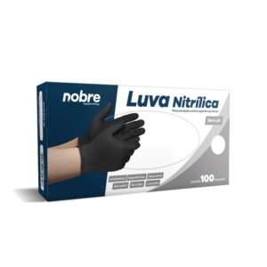 LUVA PROCEDIMENTO NOBRE NITRILICA PEQUENA PRETA REFORCADA C/100 UN