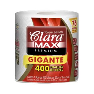 PAPEL TOALHA COZINHA CLARA MAX GIGANTE 01 ROLO COM 400 PANOS