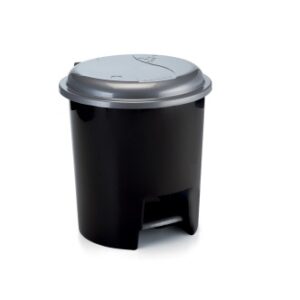 CESTO PLAST LIXO C/PEDAL 14 LTS PRATA