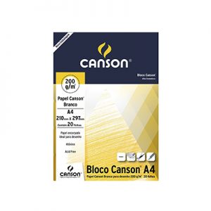 PAPEL CANSON DESENHO BCO A-4 200GR C/20 FLS