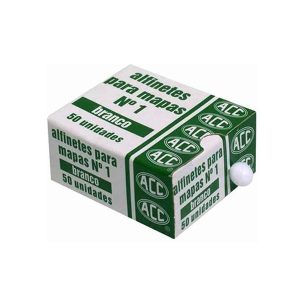 ALFINETE COLORIDO MAPA 1 ACC BRANCO C/50