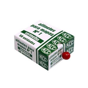 ALFINETE COLORIDO MAPA 1 ACC VERMELHO C/50