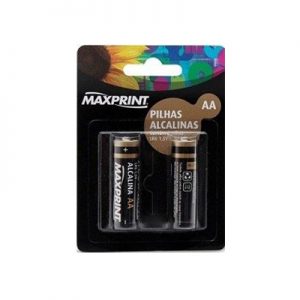 PILHA PEQ AA ALC MAXPRINT C/2 UN