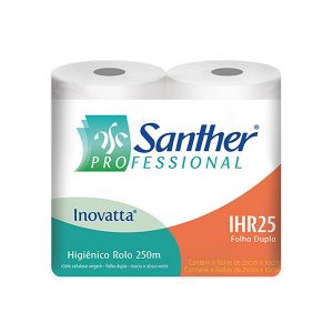 PAPEL HIG ROLAO BCO SANTHER LUXO 250 MTS FOLHA DUPLA