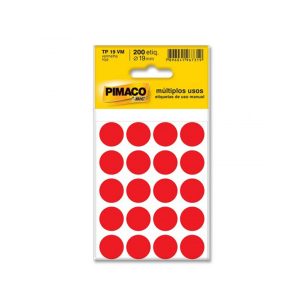 ETIQ PIMACO TP-19 VERMELHA C/200