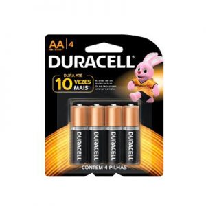 PILHA PEQ AA ALC DURACELL C/4 UN