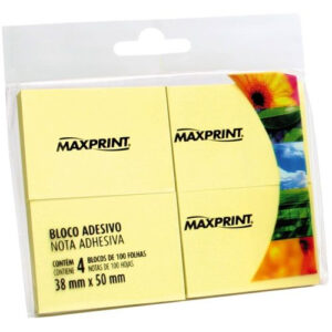 ADESIVO POST IT 653 MAXPRINT 38X51 AMARELO