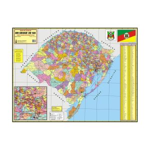 MAPA RIO GRANDE DO SUL 1,20 X 0,90